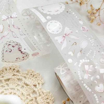 Leela Journals - Washi Tape 50mm - Bows & Pearls (Precortado)