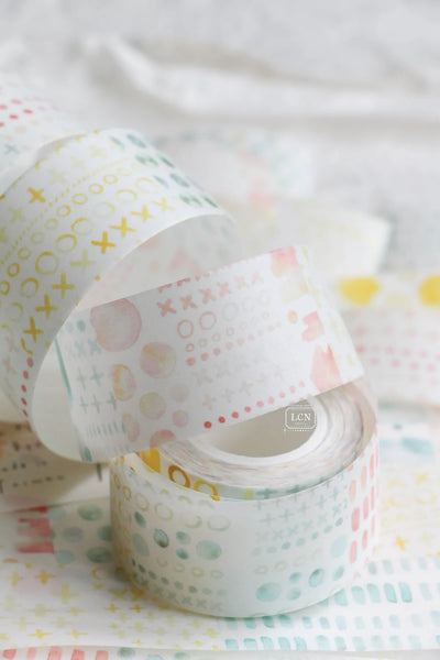 LCN - Washi Tape 30 mm - Watercolor Pattern 1