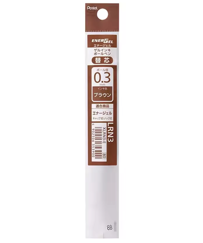 Pentel - Recambio Bolígrafo 0.3 mm Marrón - EnerGel Clena
