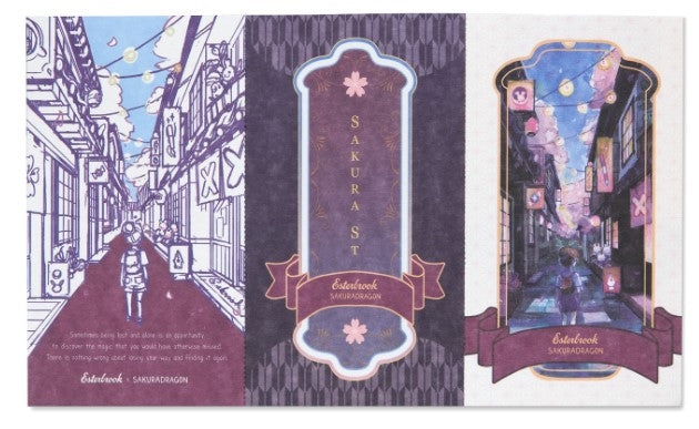 EsterBrook x SakuraDragon - Papel Secante - Sakura Street Blotter Paper