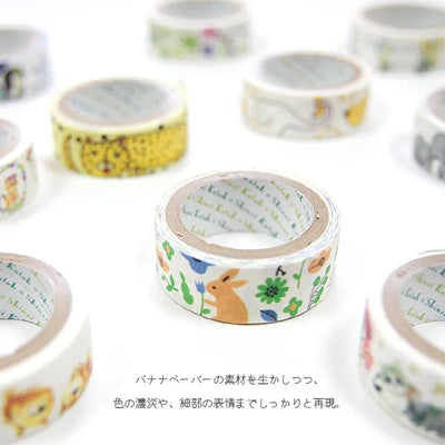 Shinzi Katoh - Washi Tape Papel de Plátano - Chaton Chaton Bloom