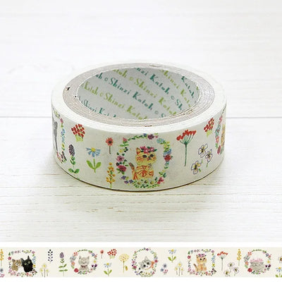 Shinzi Katoh - Washi Tape Papel de Plátano - Chaton Chaton Flower