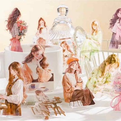 MO·CARD - Pegatinas transparentes Chicas - Flowering Time