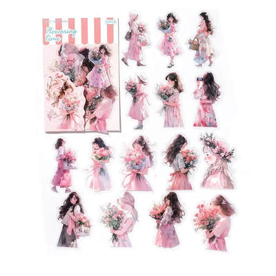 MO·CARD - Pegatinas transparentes Chicas - Flowering Time