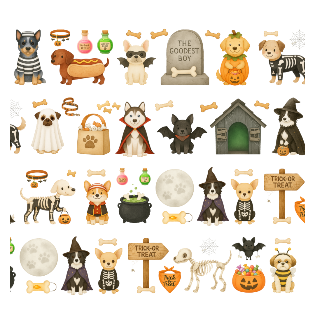Penpaling Paula - Feliz Howl-o-ween - Cinta PET PRE-CORTADA
