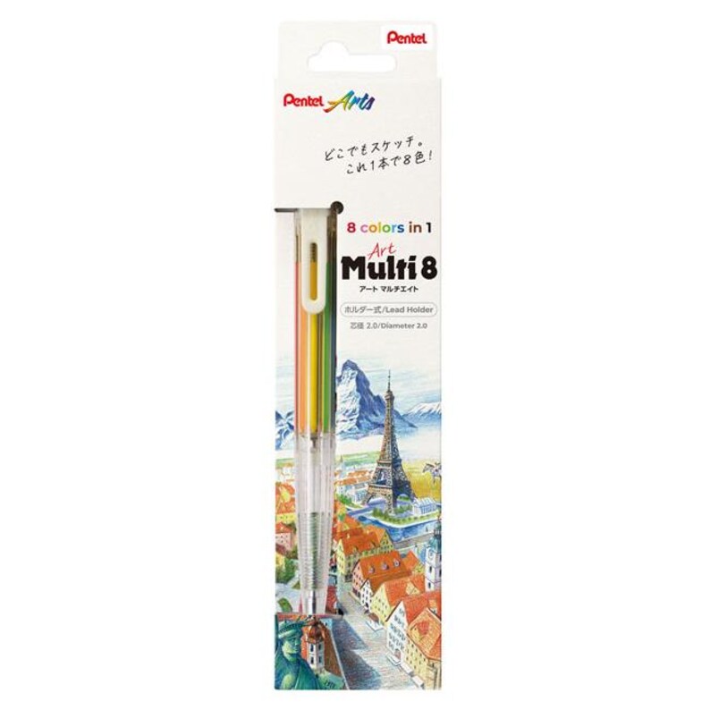 Pentel - Portaminas 8 Colores - 2mm