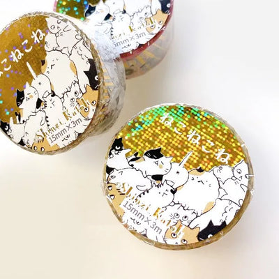 Shinzi Katoh - Foil Washi Tape 15mm - Uneven Cats