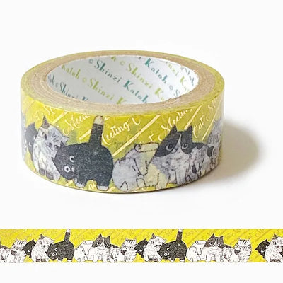 Shinzi Katoh - Foil Washi Tape 15mm - Cat Meeting