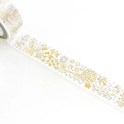Shinzi Katoh - Foil Washi Tape 15mm - Flowers and Memories