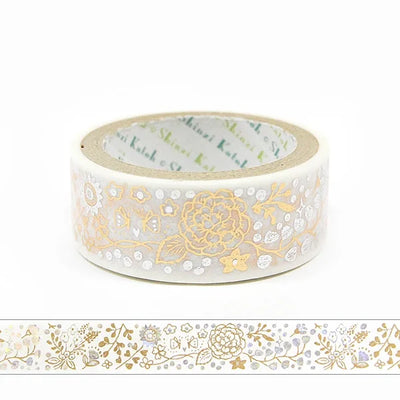 Shinzi Katoh - Foil Washi Tape 15mm - Flowers and Memories