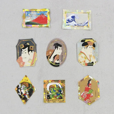 Shinzi Katoh - Cajita de pegatinas 32ud - Hokusai/Sharaku/Sotatsu/Moronobu - Classic Art Collection