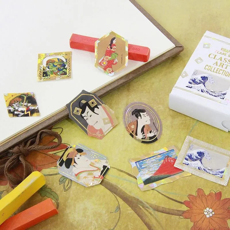 Shinzi Katoh - Cajita de pegatinas 32ud - Hokusai/Sharaku/Sotatsu/Moronobu - Classic Art Collection