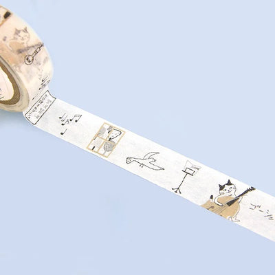 Shinzi Katoh - Washi Tape Monochrome 15mm - Gauche The Cellist