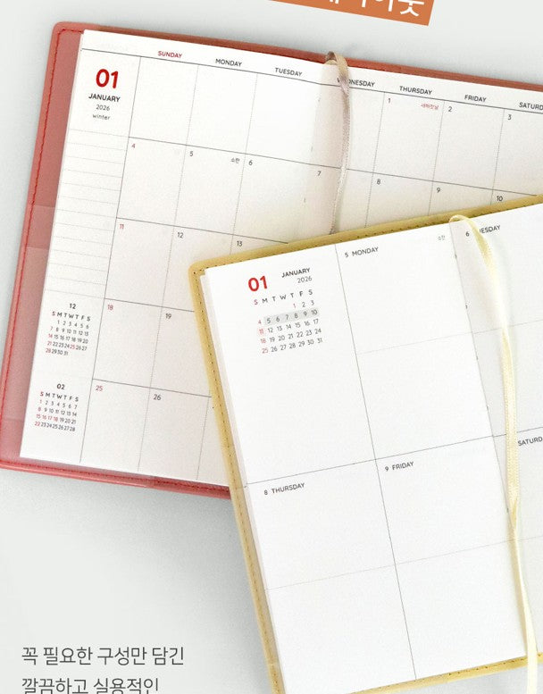 Iconic - Agenda Anual 2026 - Semana Vista B6 - The Planner S - Cream Mint