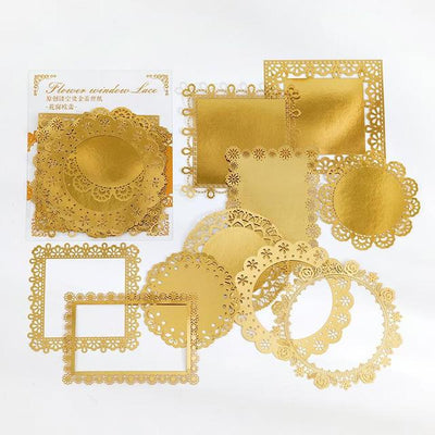 MO·CARD - 10 ud Troqueles Dorados - Window Lace