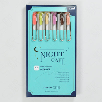 Mitsubishi Uni - Set 6 Bolígrafos 0.5 mm - UniBall One Night Cafe Ed. Limitada